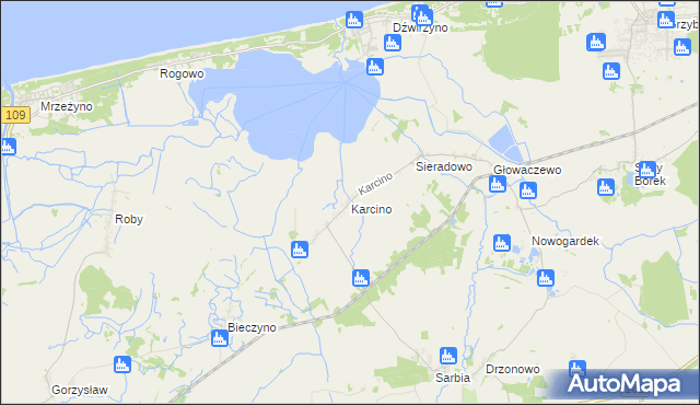 mapa Karcino, Karcino na mapie Targeo