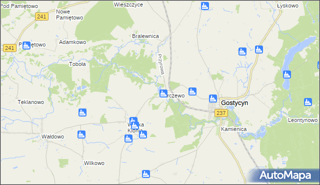 mapa Karczewo gmina Gostycyn, Karczewo gmina Gostycyn na mapie Targeo