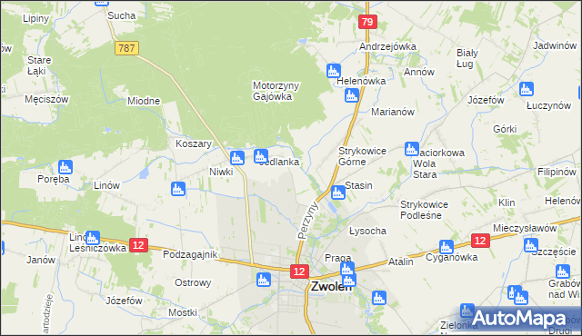 mapa Karczówka gmina Zwoleń, Karczówka gmina Zwoleń na mapie Targeo