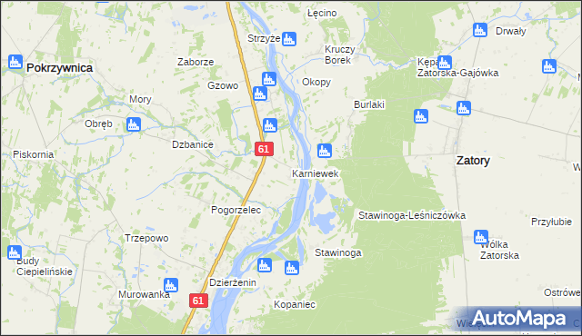 mapa Karniewek, Karniewek na mapie Targeo