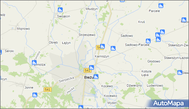 mapa Karniszyn, Karniszyn na mapie Targeo