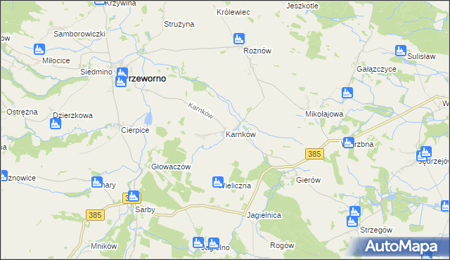 mapa Karnków gmina Przeworno, Karnków gmina Przeworno na mapie Targeo