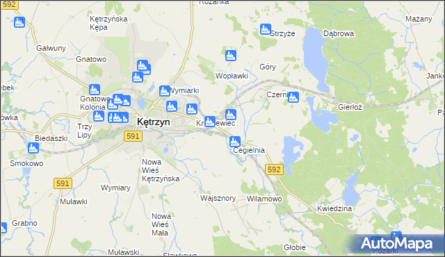 mapa Karolewo gmina Kętrzyn, Karolewo gmina Kętrzyn na mapie Targeo