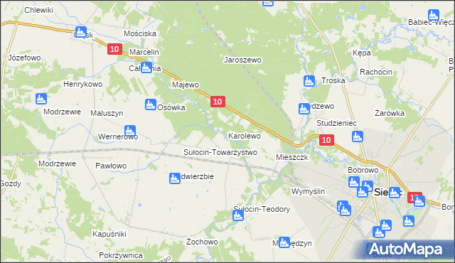 mapa Karolewo gmina Sierpc, Karolewo gmina Sierpc na mapie Targeo