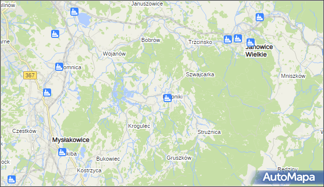 mapa Karpniki gmina Mysłakowice, Karpniki gmina Mysłakowice na mapie Targeo