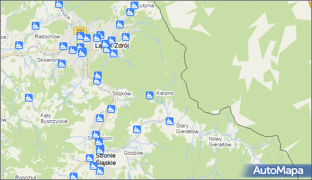 mapa Karpno gmina Lądek-Zdrój, Karpno gmina Lądek-Zdrój na mapie Targeo