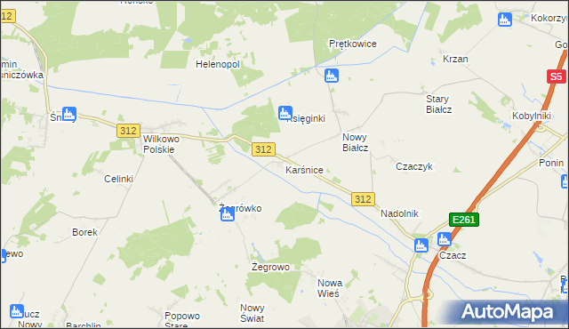 mapa Karśnice, Karśnice na mapie Targeo