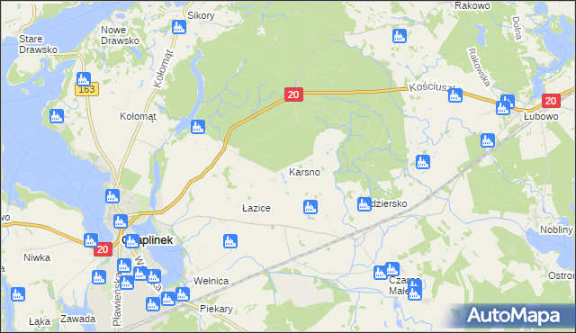 mapa Karsno, Karsno na mapie Targeo