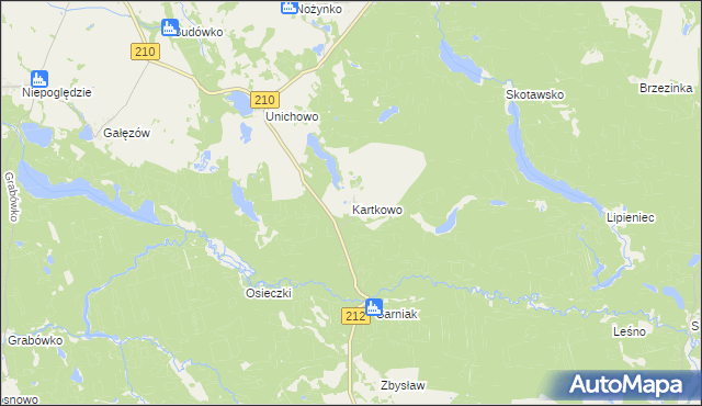 mapa Kartkowo, Kartkowo na mapie Targeo