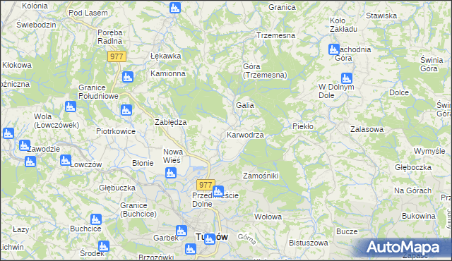 mapa Karwodrza, Karwodrza na mapie Targeo