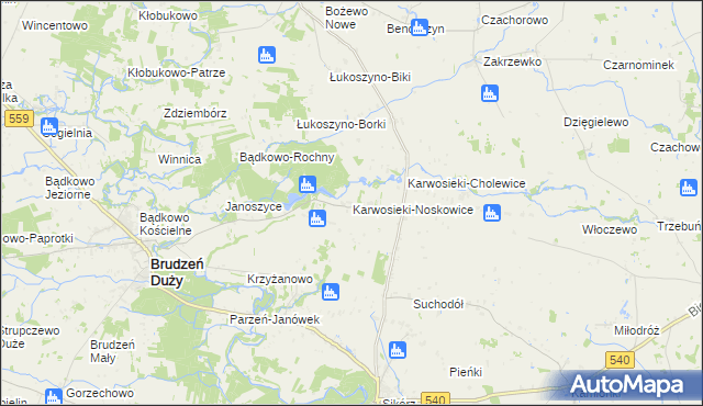 mapa Karwosieki-Noskowice, Karwosieki-Noskowice na mapie Targeo