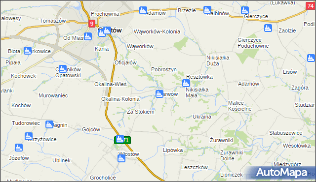 mapa Karwów gmina Opatów, Karwów gmina Opatów na mapie Targeo