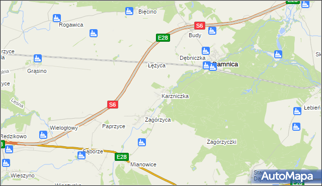 mapa Karzniczka, Karzniczka na mapie Targeo