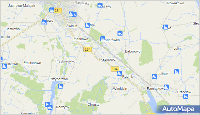 mapa Kąsinowo, Kąsinowo na mapie Targeo