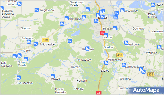 mapa Kaszowo, Kaszowo na mapie Targeo