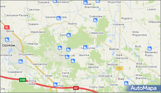 mapa Katarzynów gmina Ozorków, Katarzynów gmina Ozorków na mapie Targeo