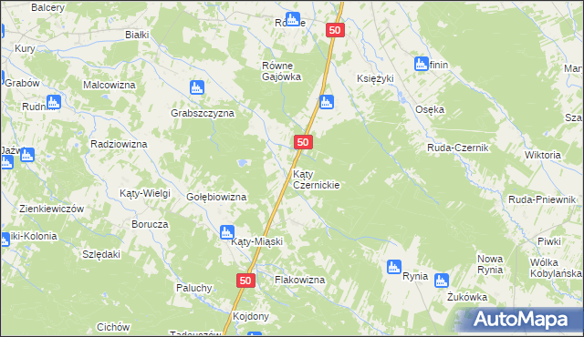 mapa Kąty Czernickie, Kąty Czernickie na mapie Targeo