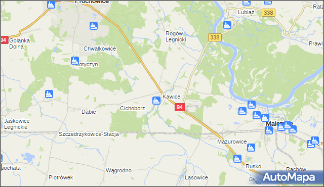 mapa Kawice, Kawice na mapie Targeo