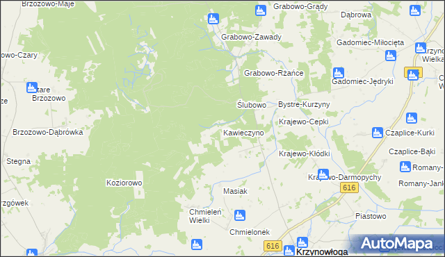 mapa Kawieczyno, Kawieczyno na mapie Targeo