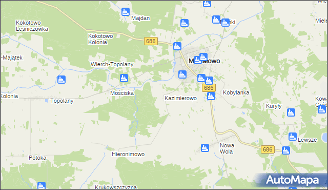 mapa Kazimierowo gmina Michałowo, Kazimierowo gmina Michałowo na mapie Targeo