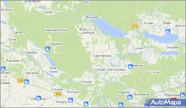 mapa Kazimierzów gmina Gostynin, Kazimierzów gmina Gostynin na mapie Targeo