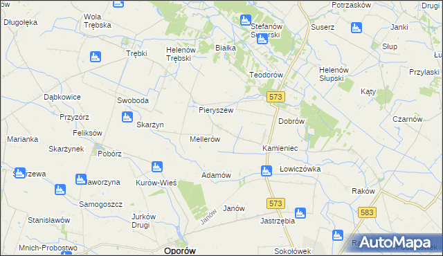 mapa Kaźmierków, Kaźmierków na mapie Targeo