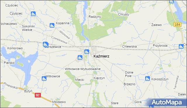 mapa Kaźmierz, Kaźmierz na mapie Targeo