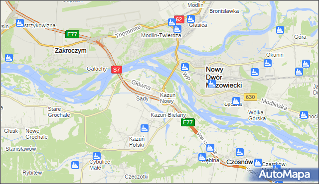 mapa Kazuń Nowy, Kazuń Nowy na mapie Targeo
