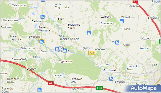 mapa Kębliny, Kębliny na mapie Targeo