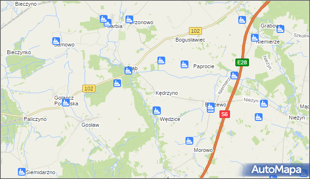 mapa Kędrzyno, Kędrzyno na mapie Targeo