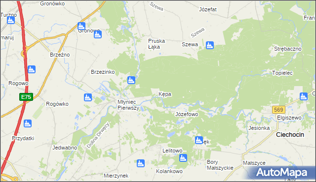 mapa Kępa gmina Ciechocin, Kępa gmina Ciechocin na mapie Targeo