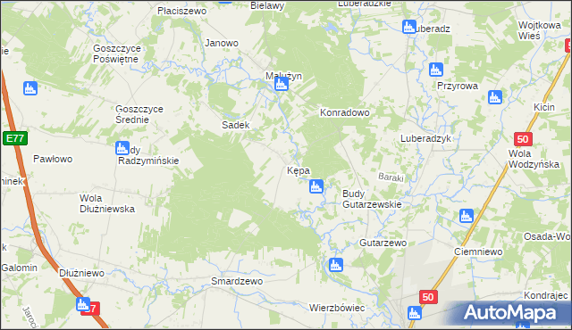 mapa Kępa gmina Sochocin, Kępa gmina Sochocin na mapie Targeo