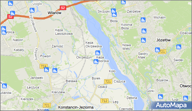 mapa Kępa Oborska, Kępa Oborska na mapie Targeo