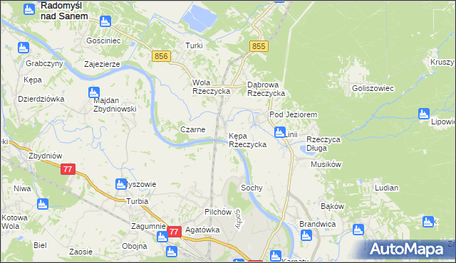 mapa Kępa Rzeczycka, Kępa Rzeczycka na mapie Targeo