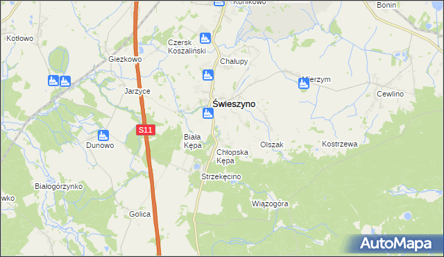 mapa Kępa Świeszyńska, Kępa Świeszyńska na mapie Targeo
