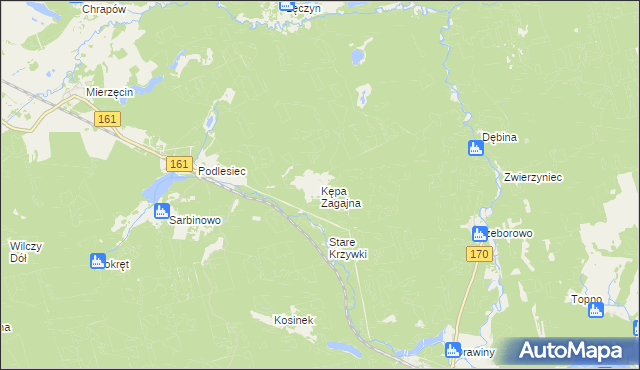 mapa Kępa Zagajna, Kępa Zagajna na mapie Targeo