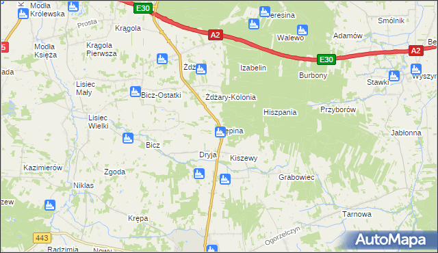 mapa Kępina gmina Tuliszków, Kępina gmina Tuliszków na mapie Targeo