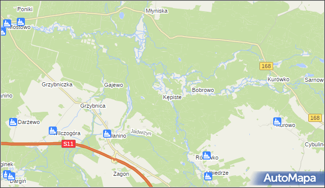 mapa Kępiste gmina Bobolice, Kępiste gmina Bobolice na mapie Targeo