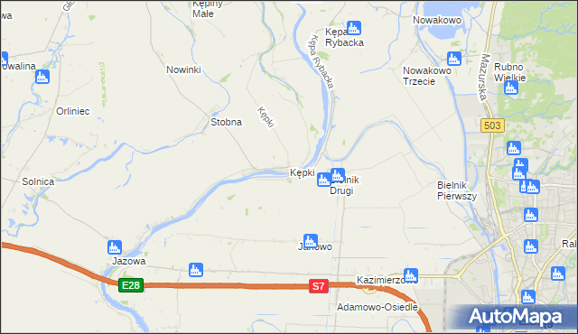 mapa Kępki gmina Nowy Dwór Gdański, Kępki gmina Nowy Dwór Gdański na mapie Targeo