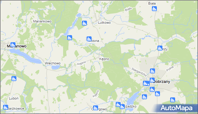 mapa Kępno gmina Dobrzany, Kępno gmina Dobrzany na mapie Targeo