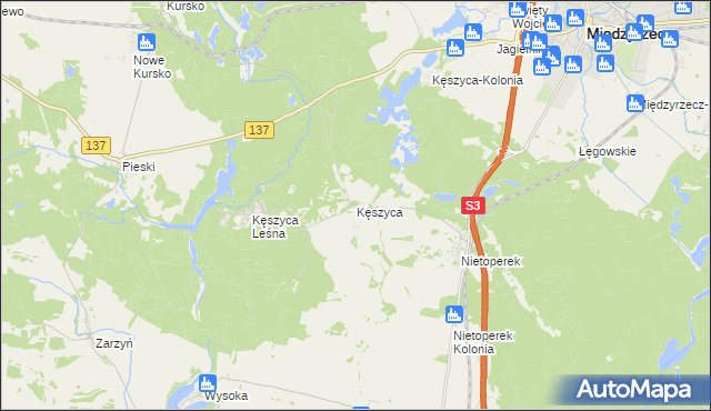 mapa Kęszyca, Kęszyca na mapie Targeo