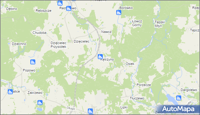 mapa Kętrzyno, Kętrzyno na mapie Targeo