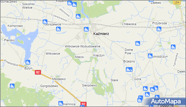 mapa Kiączyn, Kiączyn na mapie Targeo