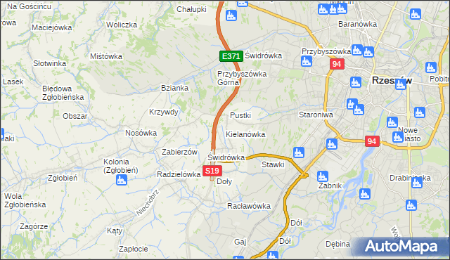 mapa Kielanówka, Kielanówka na mapie Targeo