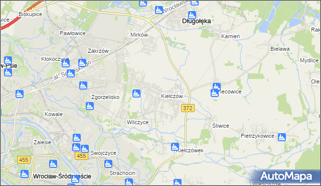 mapa Kiełczów, Kiełczów na mapie Targeo