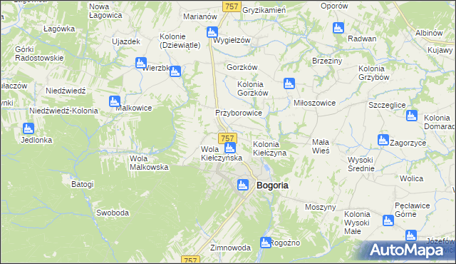 mapa Kiełczyna, Kiełczyna na mapie Targeo