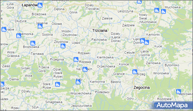 mapa Kierlikówka, Kierlikówka na mapie Targeo