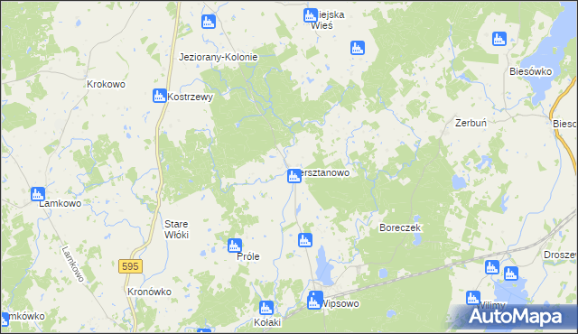 mapa Kiersztanowo gmina Jeziorany, Kiersztanowo gmina Jeziorany na mapie Targeo