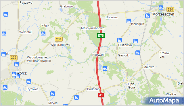 mapa Kierwałd, Kierwałd na mapie Targeo