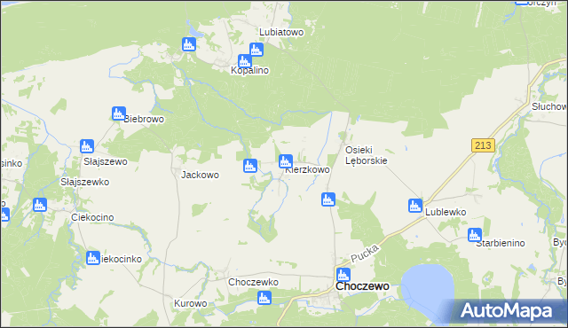 mapa Kierzkowo gmina Choczewo, Kierzkowo gmina Choczewo na mapie Targeo